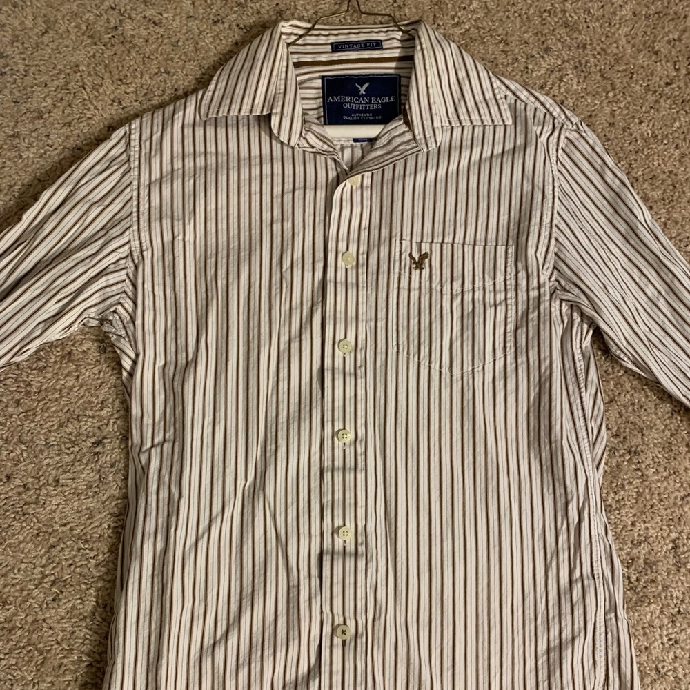 American Eagle striped button down mens small